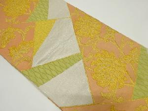 アンティーク　切りばめ風花唐草に古典柄織り出し袋帯（着用可）